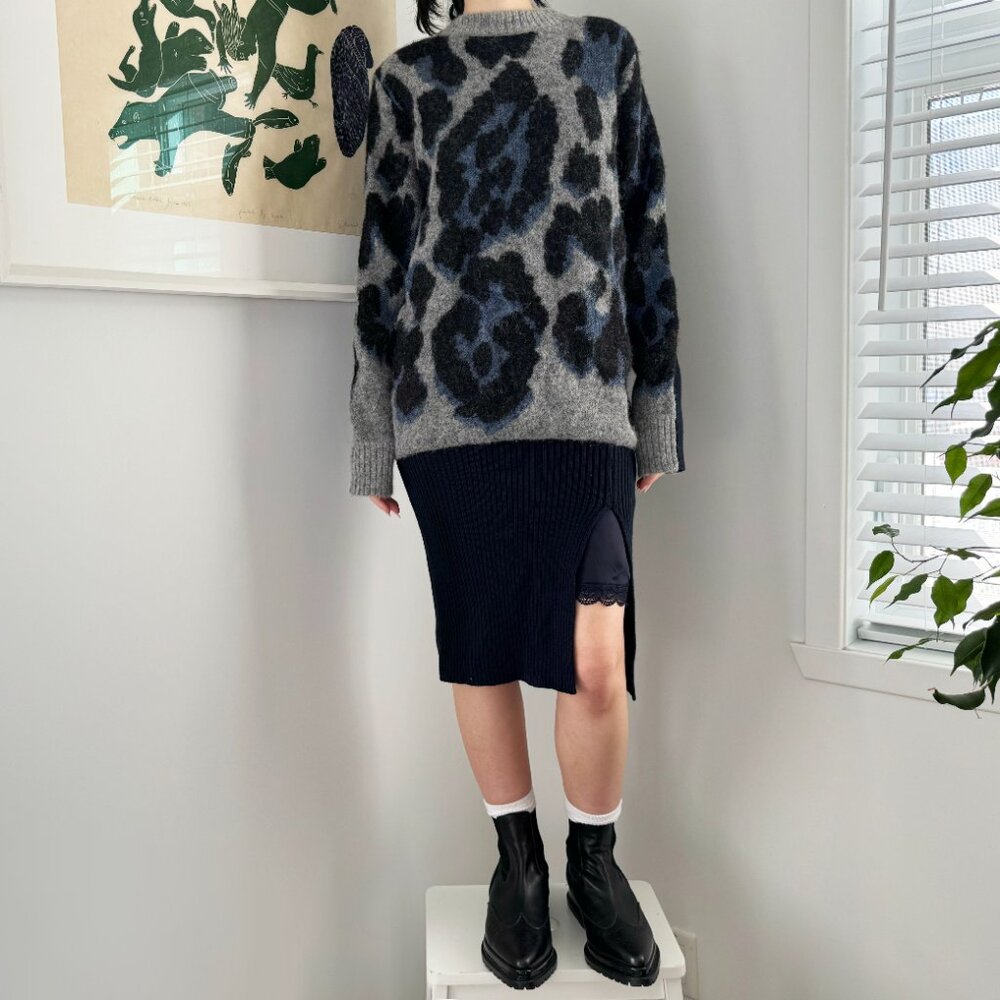 ** AS IS ** Sacai Knit Leopard Dress, size "2" - fits XS/S